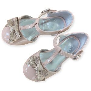 Flowers by Nina toddler ballet patent leather flats bow pink glitter coquette